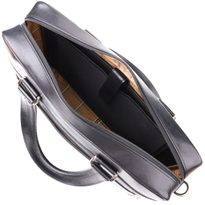 Місткий чоловічий портфель з відділенням для ноутбука з гладкої натуральної шкіри Tony Perotti 20859_1 (9637-38 nero) Чорний