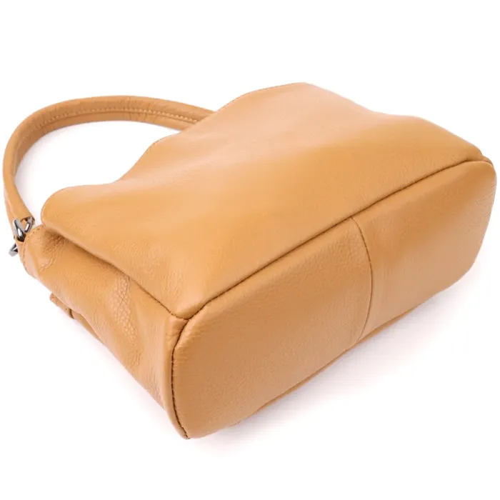 Елегантна сумка жіноча з натуральної шкіри Vintage 23008 Рудий