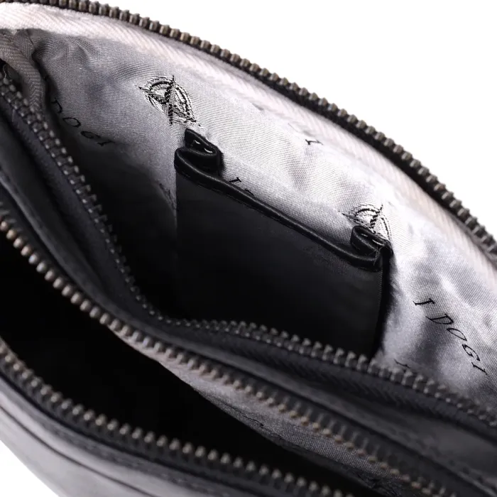 Стильна чоловіча сумка через плече з натуральної шкіри Tony Perotti 20882_1 (6047 nero) Чорний