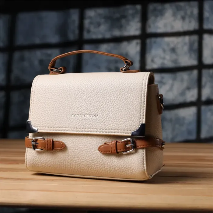 Елегантна жіноча сумка з екошкіри Vintage 15146 Бежевий