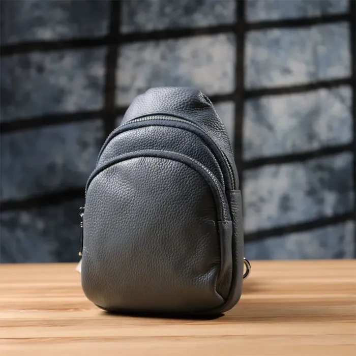 Універсальна жіноча сумка-слінг із натуральної шкіри Vintage 22937 Синій