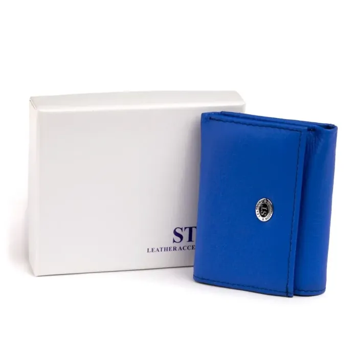 Маленькое портмоне из кожи унисекс ST Leather 19354 Синее