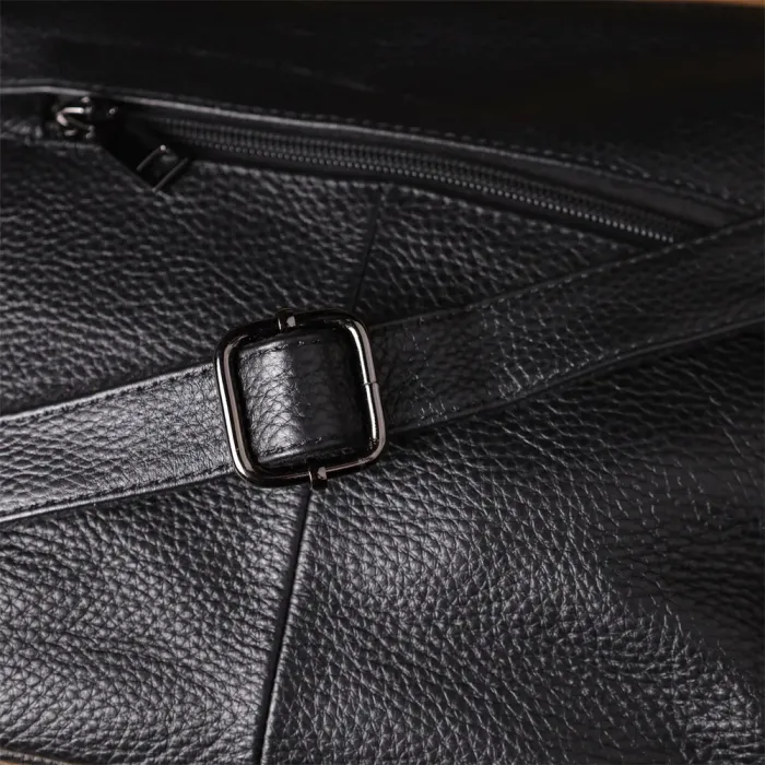 Практична жіноча сумка з двома ремінцями з натуральної шкіри Vintage 23053 Чорний