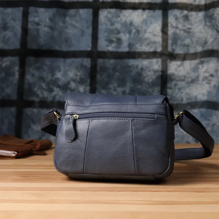 Практична сумка з натуральної шкіри для жінок Vintage 22971 Синій