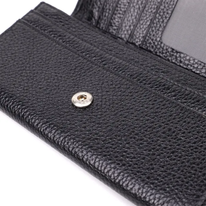 Класичний жіночий гаманець з натуральної шкіри CANPELLINI 20872_1 Чорний
