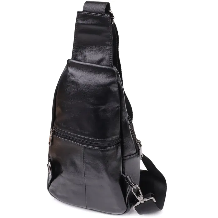 Чоловічі сумки через плече з натуральної шкіри Vintage 23048 Чорний