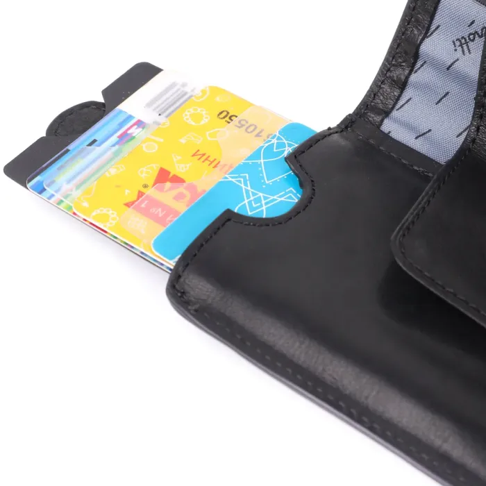 Місткий картхолдер із натуральної шкіри Tony Perotti 20899_1 (3796 nero) Чорний