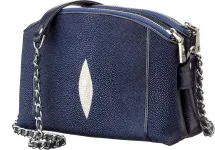 Сумка жіноча STINGRAY LEATHER 18218 із натуральної шкіри морського скату Синя
