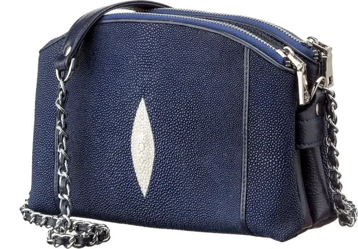 Сумка женская STINGRAY LEATHER 18218 из натуральной кожи морского ската Синяя