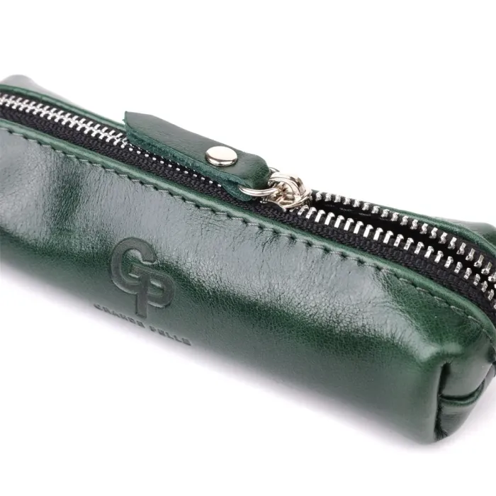 Практична ключниця з натуральної гладкої шкіри GRANDE PELLE 22943 Зелений