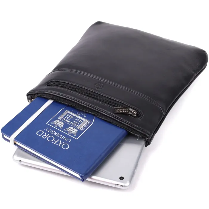 Чоловіча сумка через плече з натуральної шкіри Tony Perotti 20881_1 (6045 nero) Чорний