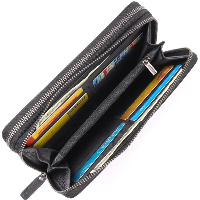 Цікавий чоловічий клатч із натуральної шкіри Vintage 23063 Чорний