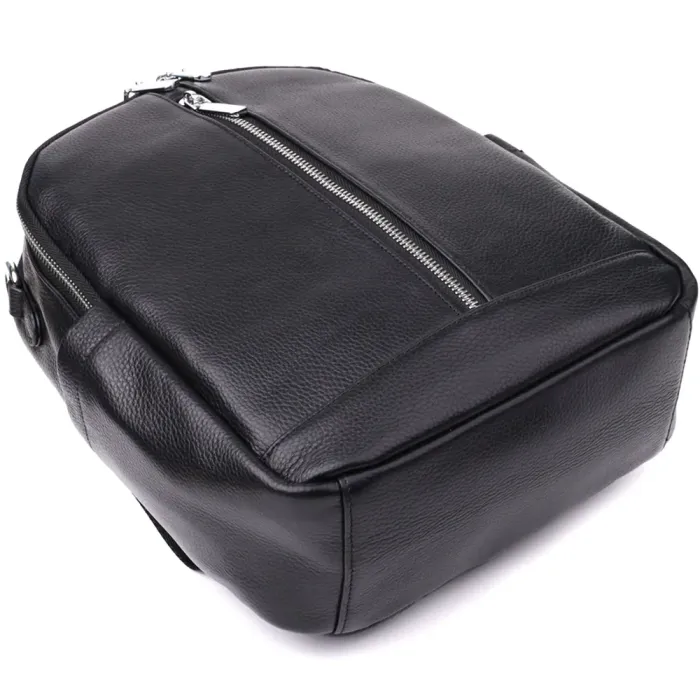 Практичний жіночий рюкзак з натуральної шкіри Vintage 23057 Чорний