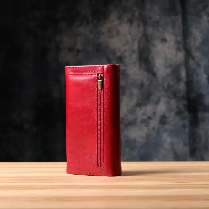 Місткий жіночий гаманець із глянсової натуральної шкіри Tony Perotti 20893_1 (1911 rosso) Червоний