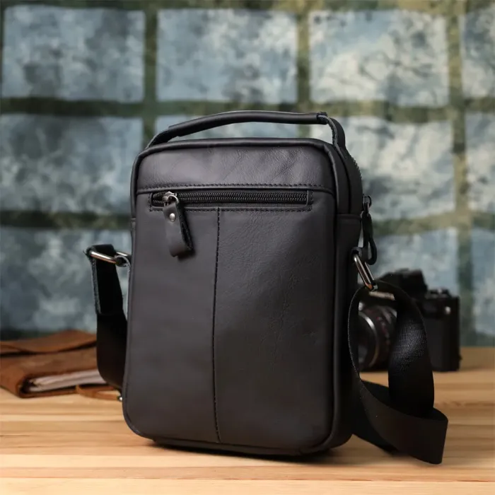 Ділова чоловіча сумка з натуральної шкіри Vintage 23036 Чорний