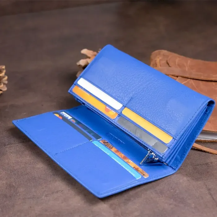 Гаманець на магнітах із клапаном жіночий ST Leather 19243 Синій