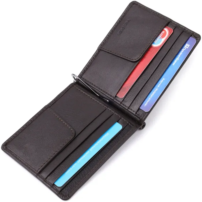 Стильний затискач для грошей з м'якої натуральної шкіри Tony Perotti 20847_1 (5000 moro) Коричневий