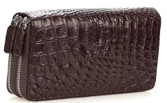 Кошелек-клатч CROCODILE LEATHER 18260 из натуральной кожи крокодила Коричневый