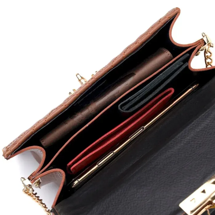 Компактна жіноча сумка з еко-шкіри на плече Vintage 18705 Коричневий