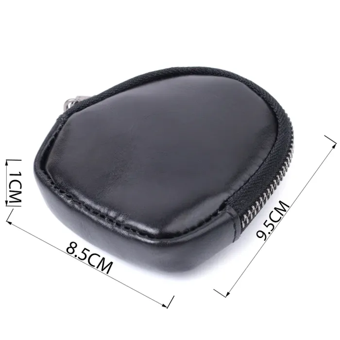 Гаманець для монет компактного розміру з натуральної шкіри Vintage 15081 Чорний