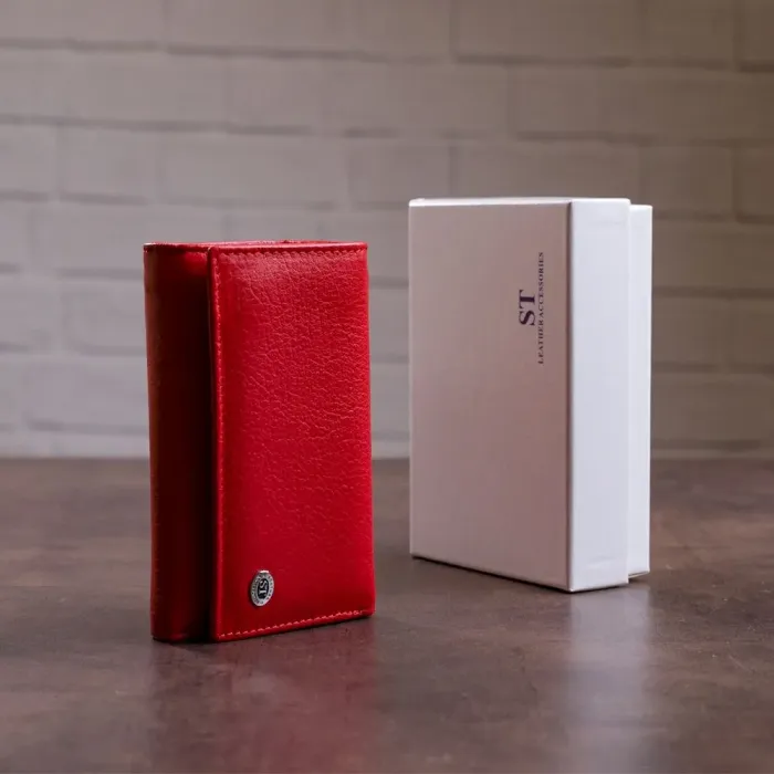 Гаманець горизонтальний із монетником на блискавці жіночий ST Leather 19358 Червоний