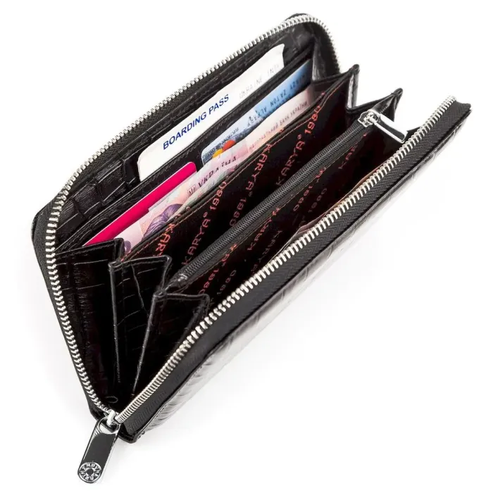 Гаманець жіночий KARYA 17005 шкіряний Чорний