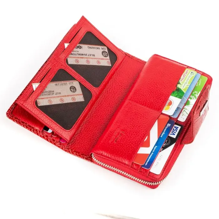 Гаманець-клатч жіночий KARYA 17009 шкіряний Червоний