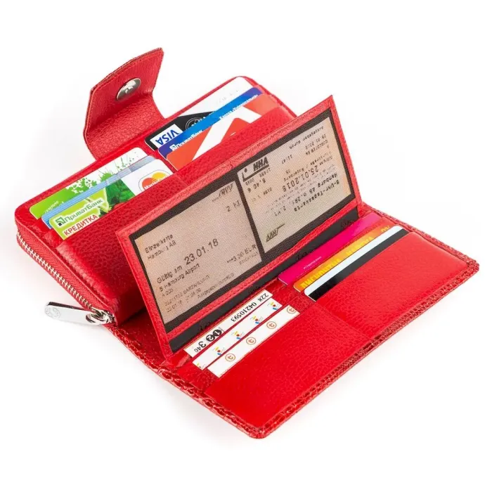 Гаманець-клатч жіночий KARYA 17009 шкіряний Червоний