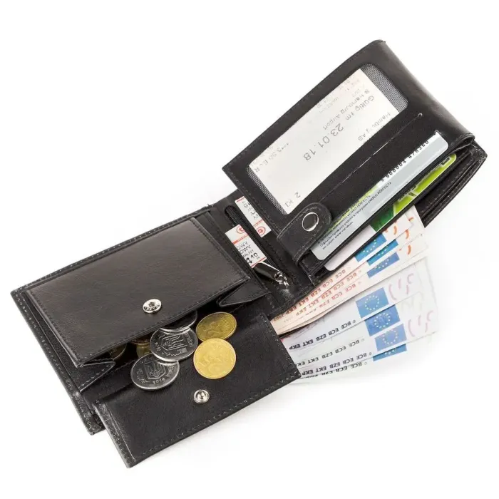 Портмоне из кожи CANPELLINI 17023 Черное