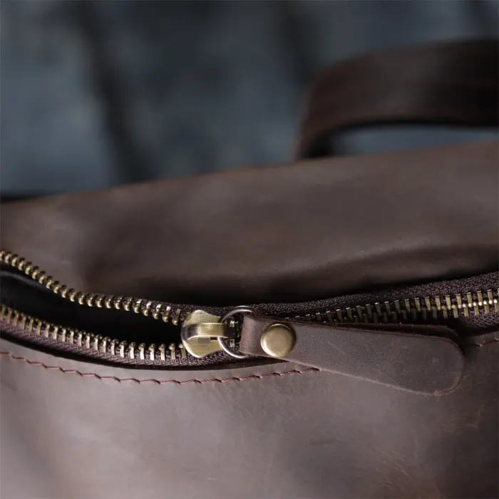 Добротна сумка бананка для чоловіків з натуральної шкіри вінтажної Shvigel 23139 Коричневий