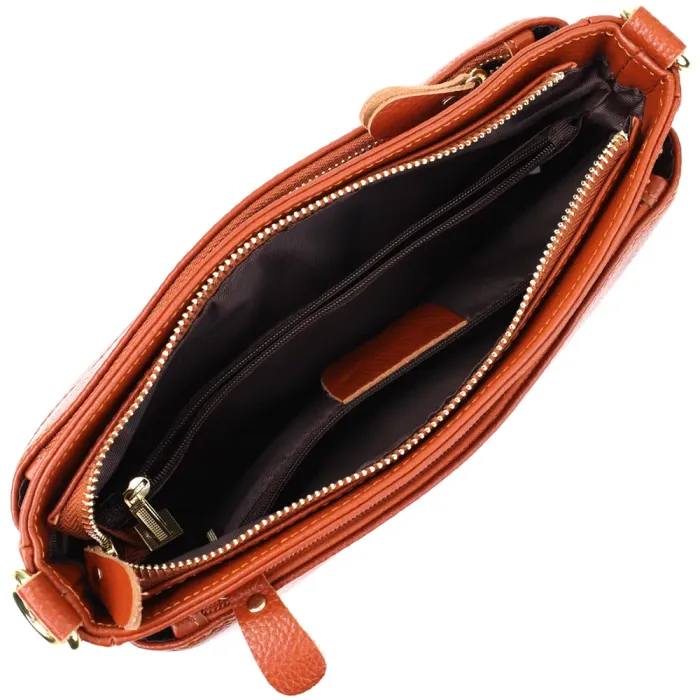 Жіноча сумка з натуральної шкіри з формостійким дном Vintage 22983 Коричневий