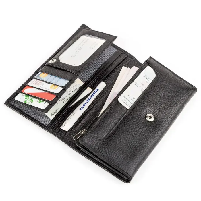 Кошелек женский CANPELLINI 17052 кожаный Черный