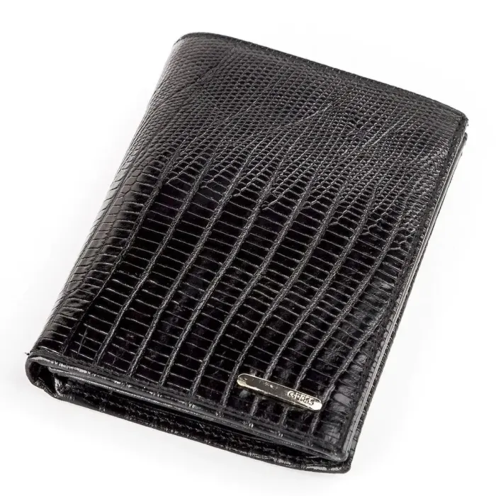 Портмоне мужское GRASS 17064 из кожи Черное