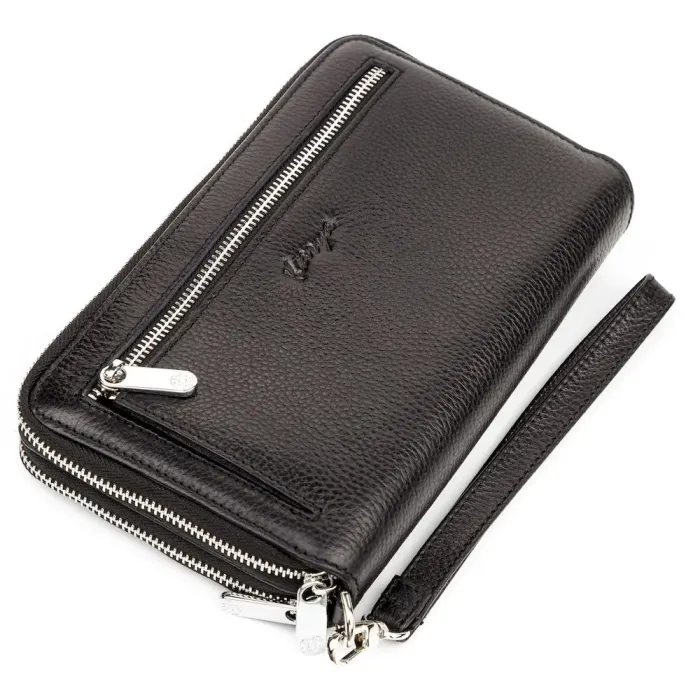 Барсетка чоловіча KARYA 17066 шкіряна Чорна