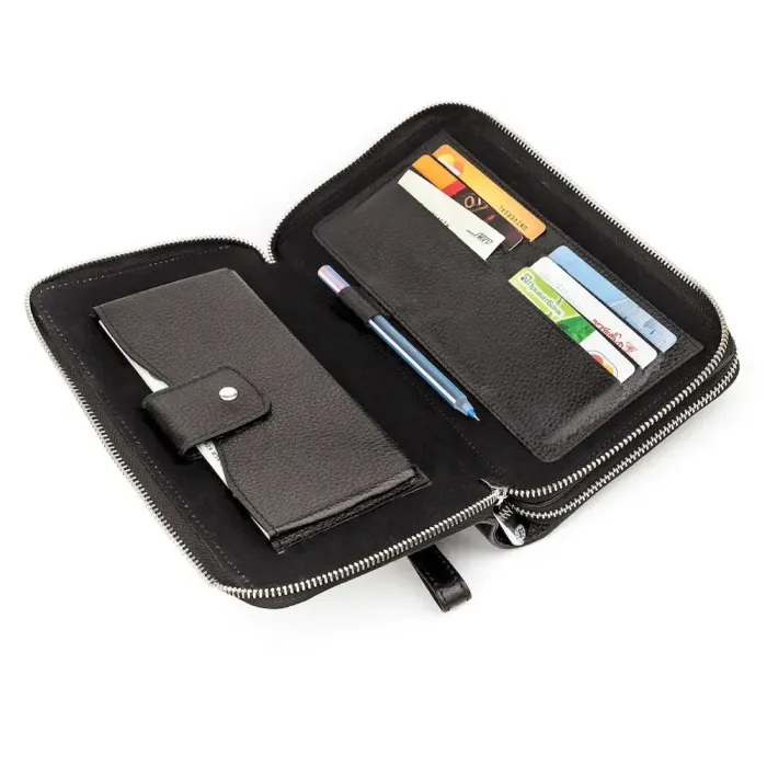 Барсетка чоловіча KARYA 17066 шкіряна Чорна