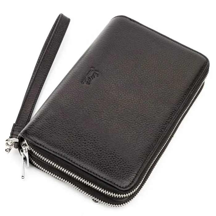 Барсетка чоловіча KARYA 17066 шкіряна Чорна