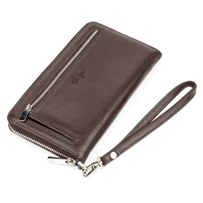 Гаманець-клатч чоловічий KARYA 17068 шкіряний Коричневий