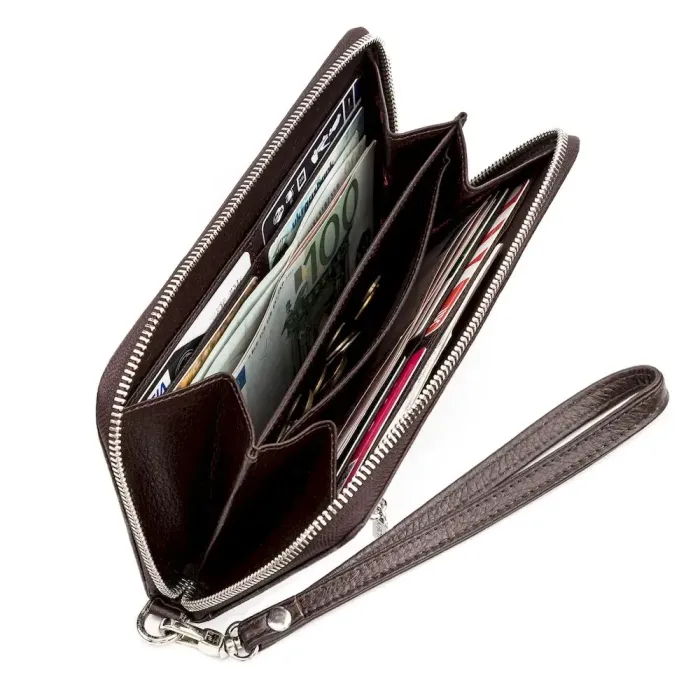 Гаманець-клатч чоловічий KARYA 17068 шкіряний Коричневий