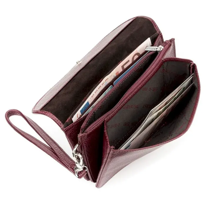 Гаманець-клатч жіночий KARYA 17075 шкіряний Бордовий