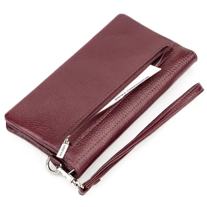 Гаманець-клатч жіночий KARYA 17075 шкіряний Бордовий