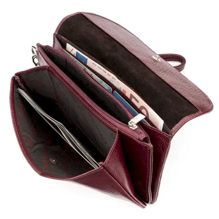 Гаманець-клатч жіночий KARYA 17075 шкіряний Бордовий
