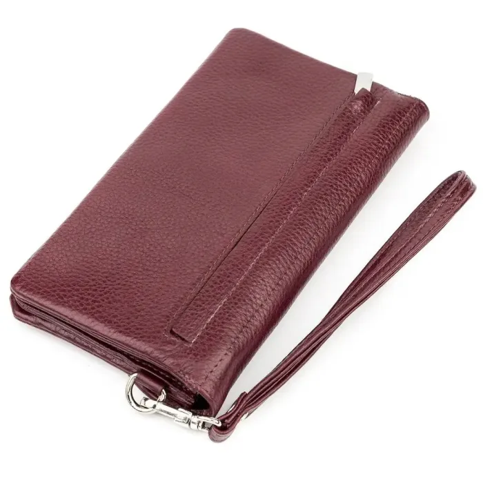 Гаманець-клатч жіночий KARYA 17075 шкіряний Бордовий