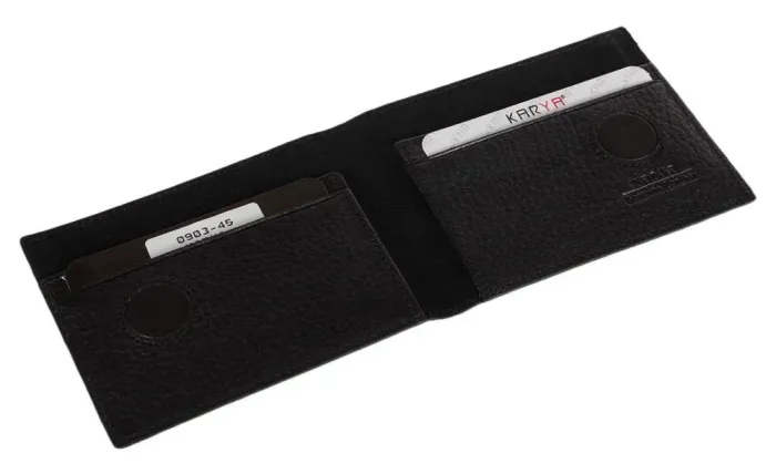 Зажим мужской KARYA 17090 кожаный Черный