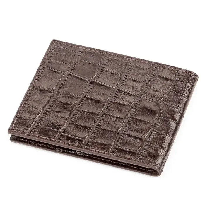 Затискач чоловічий KARYA 17092 шкіряний Коричневий