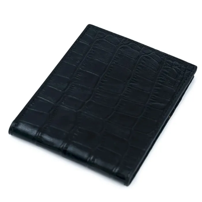 Затискач чоловічий KARYA 17093 шкіряний Чорний