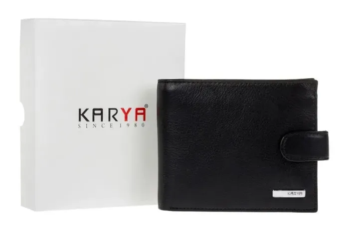 Портмоне мужское KARYA 17100 кожаное Черное