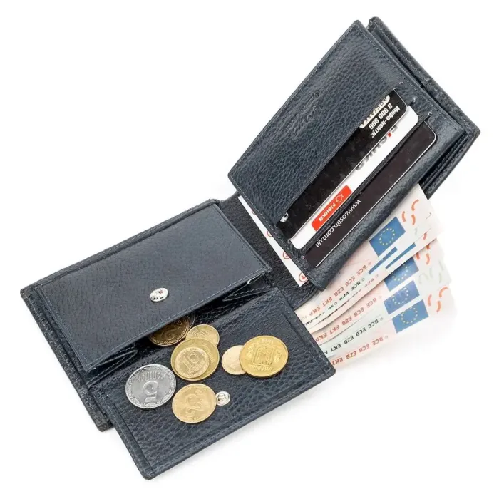 Портмоне чоловіче KARYA 17112 шкіряне Синє