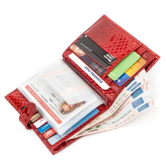 Портмоне вертикальне KARYA 17118 шкіра Червоне