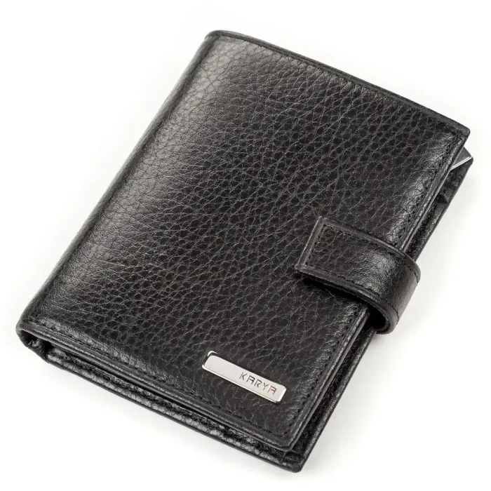 Портмоне вертикальне KARYA 17119 Чорна шкіра
