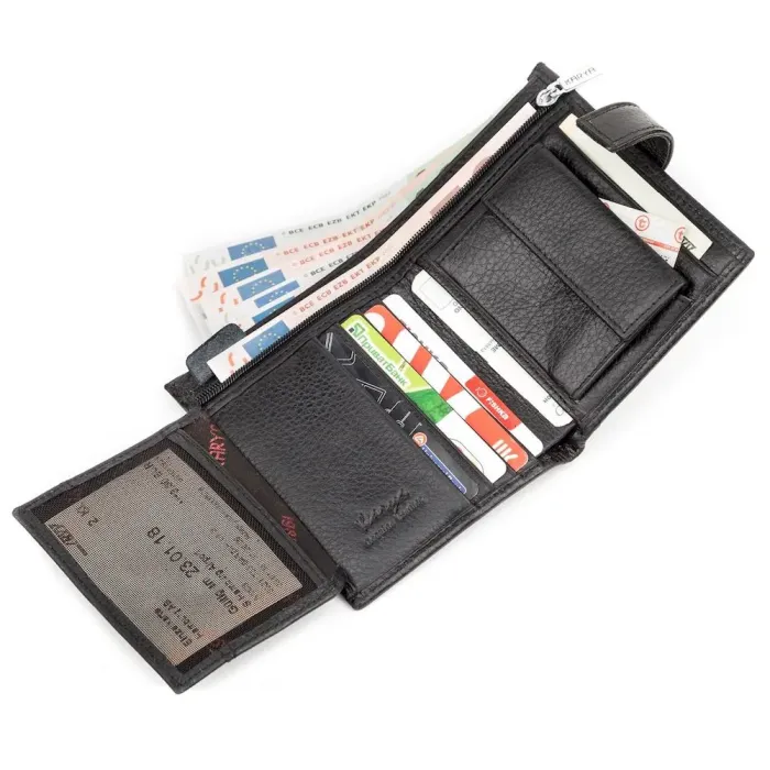 Портмоне вертикальне KARYA 17119 Чорна шкіра